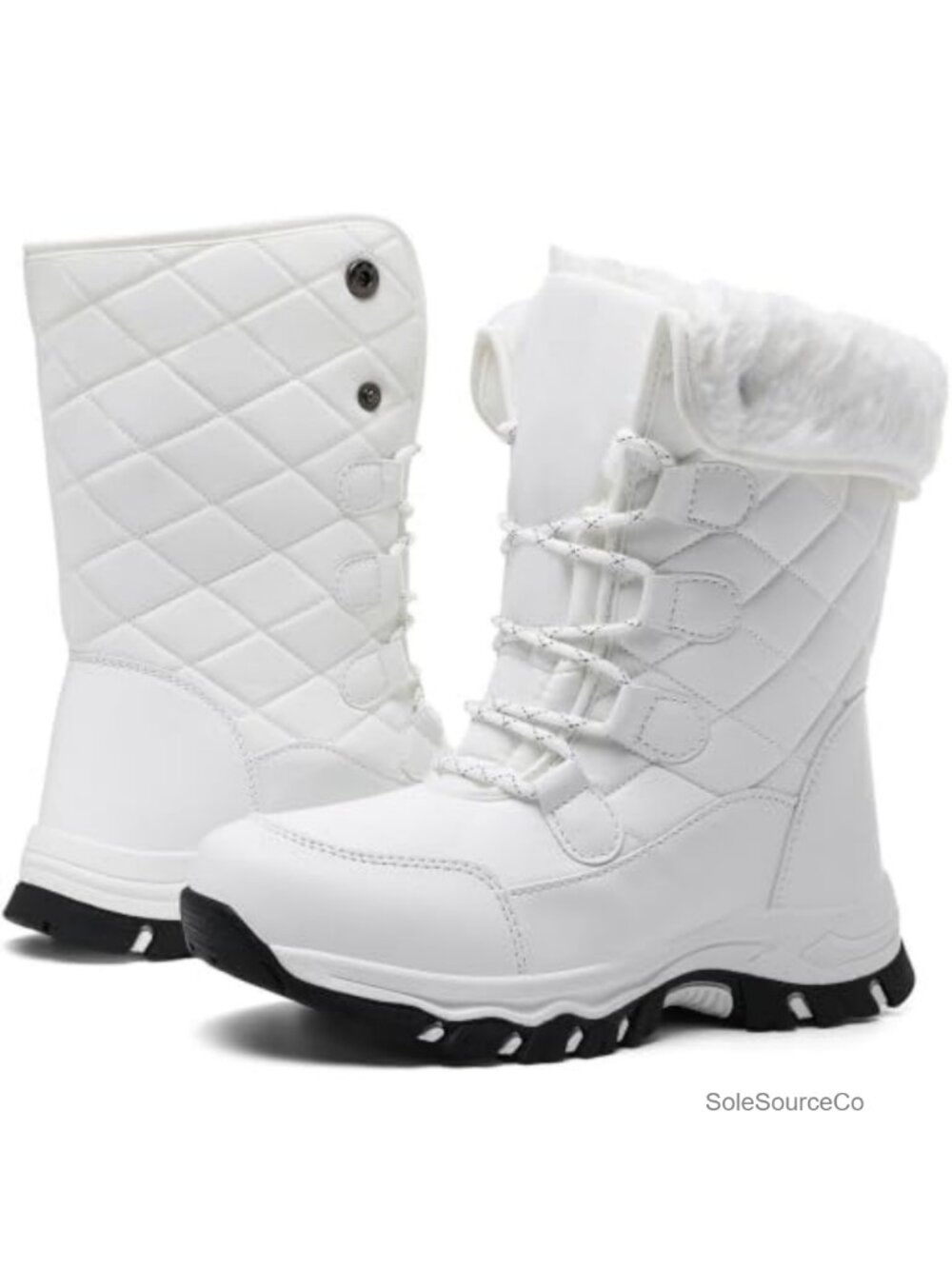 BLSART Women's Waterproof Winter Snow Boots Faux Fur Lined Mid-Calf Booties